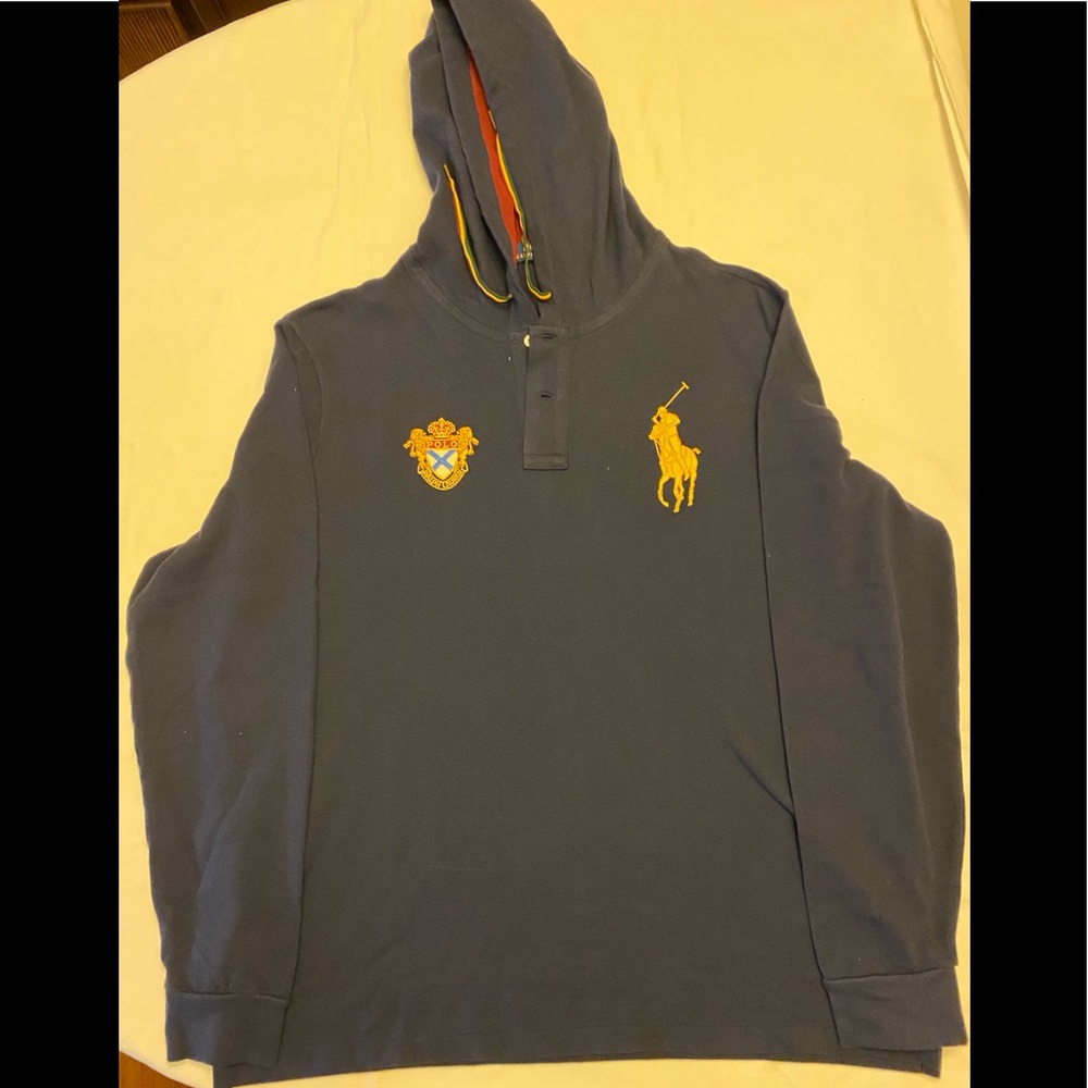 Polo Ralph Lauren Rugby Hoody Sz XL Navy Blue